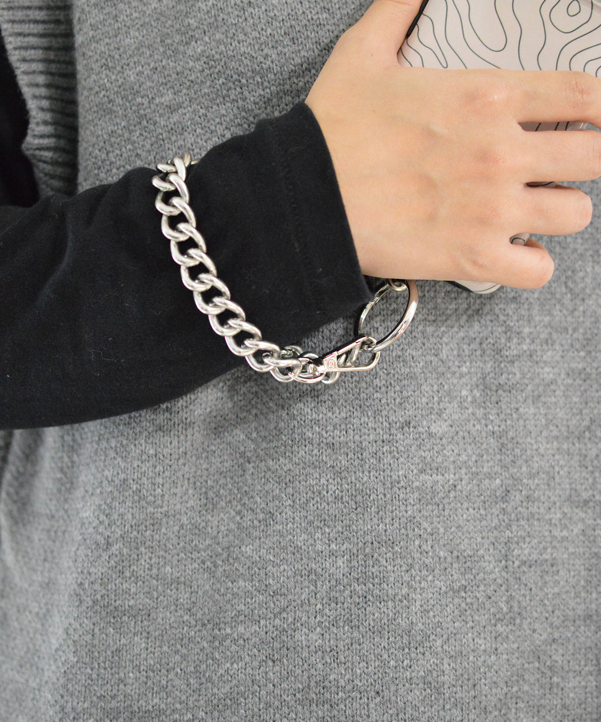 【BROTHERHOOD】Metal Big Curve Chain Wrist Strap(UNISEX)