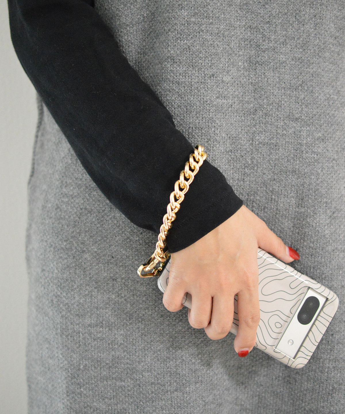 【BROTHERHOOD】Metal Big Curve Chain Wrist Strap(UNISEX)