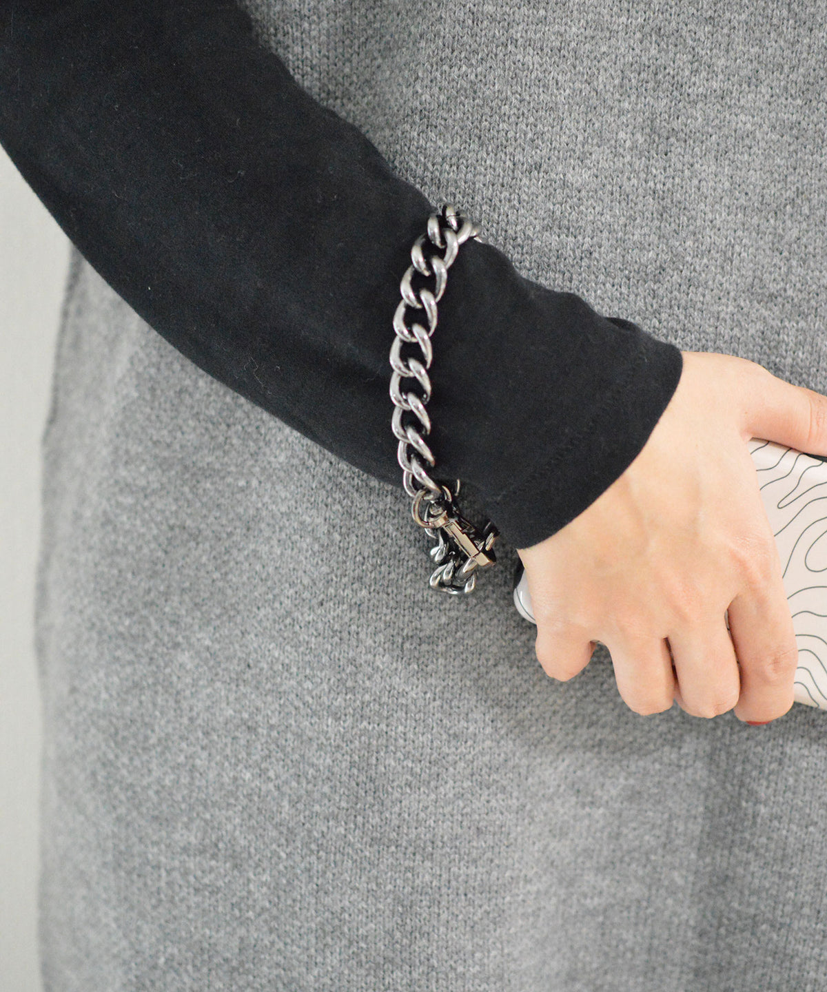 【BROTHERHOOD】Metal Big Curve Chain Wrist Strap(UNISEX)