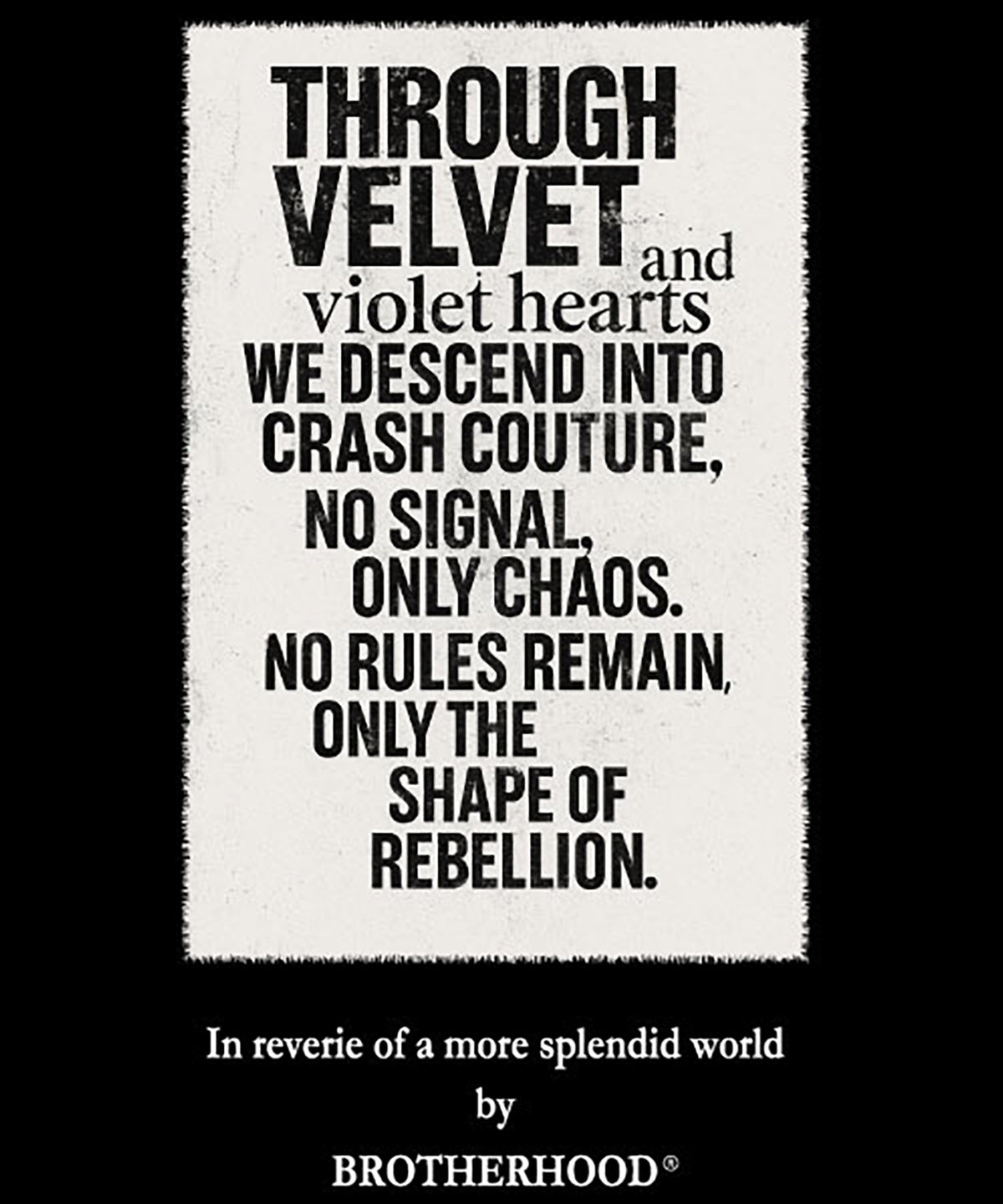 ご予約商品「7月末発送」【ROMANTIC DISRUPTION】Velvet Rebellion Tee Shirt