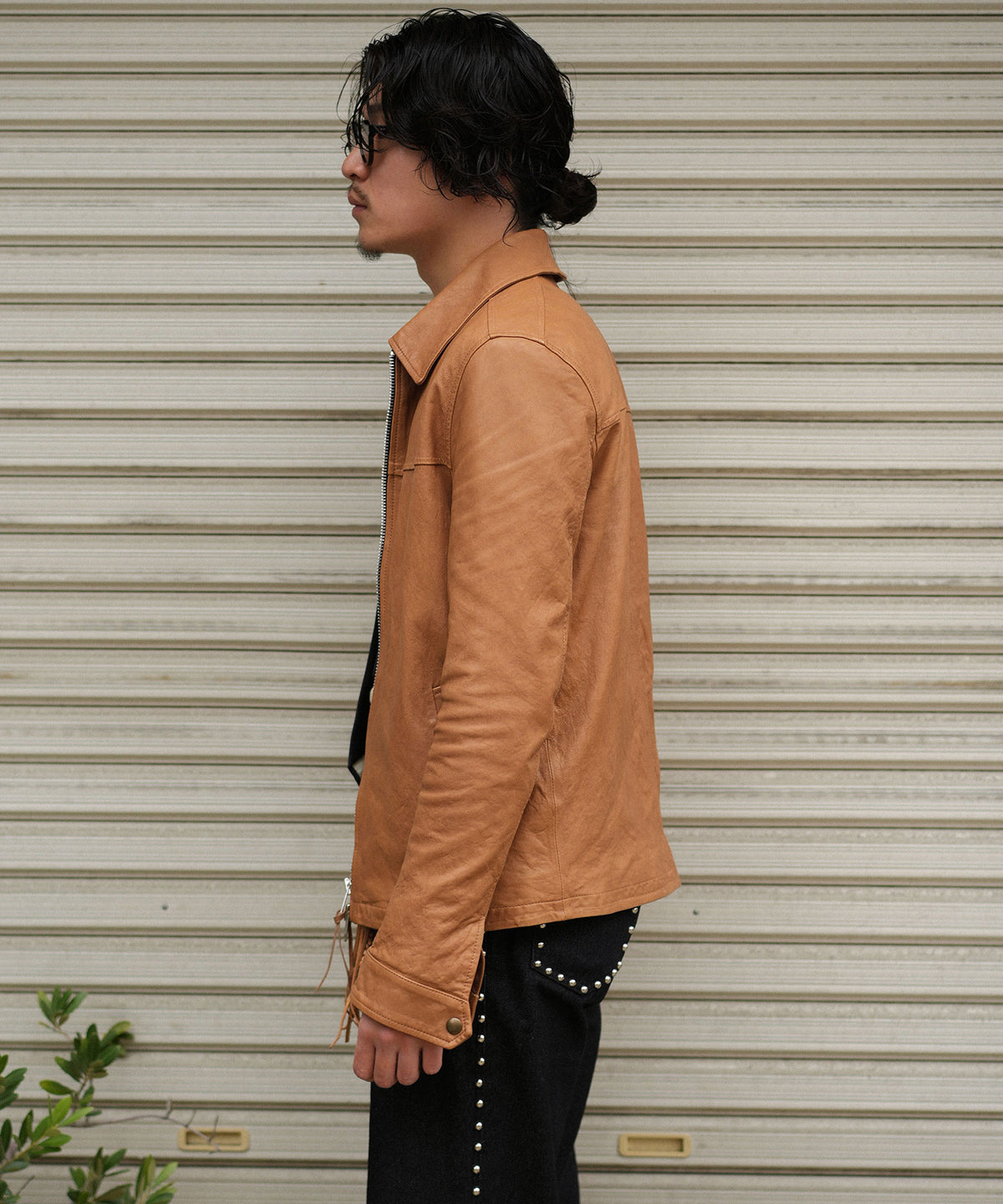【Takeru. for BROTHERHOOD】Lamb Leather Jacket-Camel BEIGE-