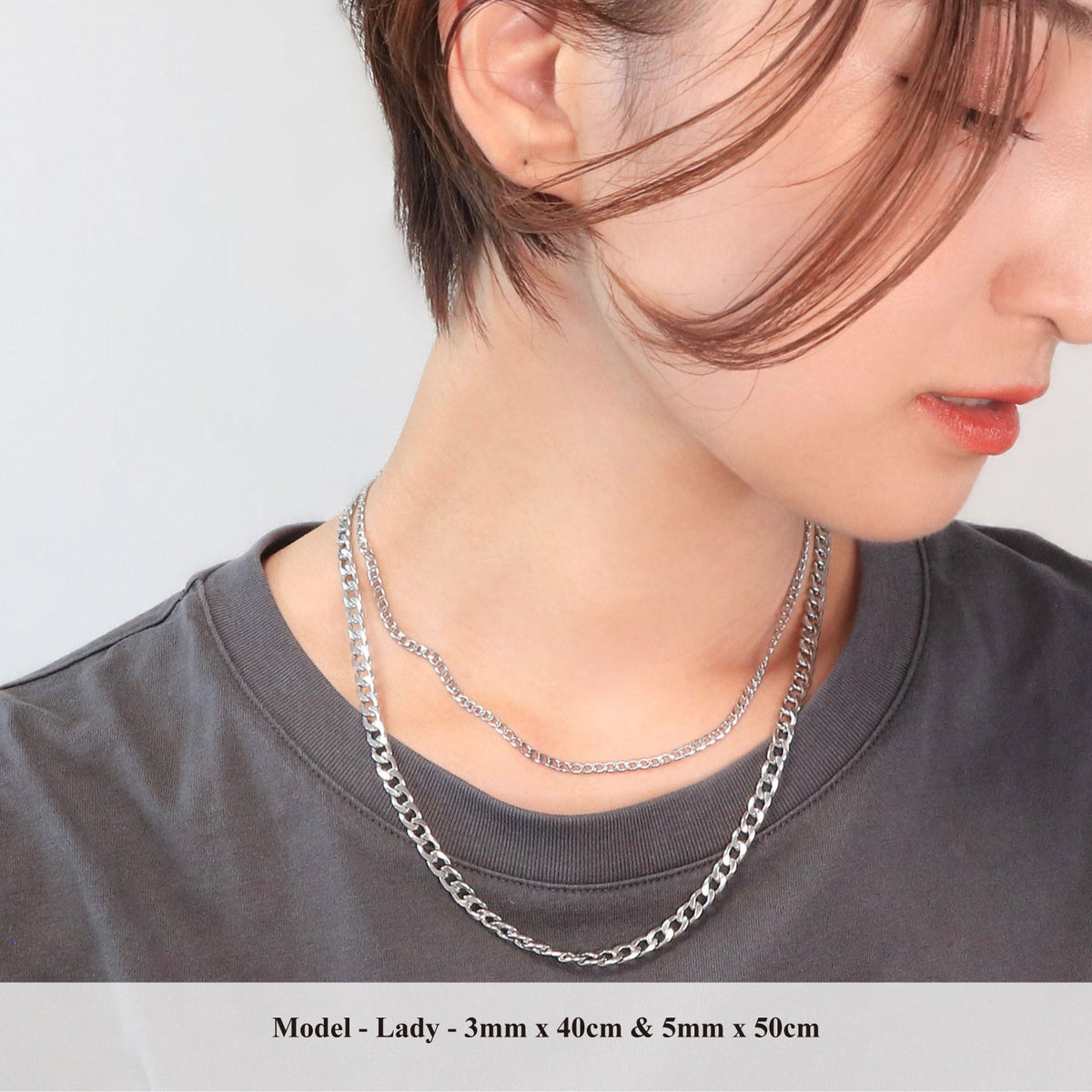 【Plain Chain Necklace】プレーン チェーン ネックレス シルバー(UNISEX)