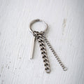 【Rod & Plain Chain & Narrow Chain Pierce】サージカル ステンレス フォーリンチェーンMIX 片耳 ピアス(UNISEX)