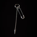 【Safety Pin & Mini Cylinder Pierce】サージカル ステンレス フォーリンチェーンMIX 片耳 ピアス(UNISEX)