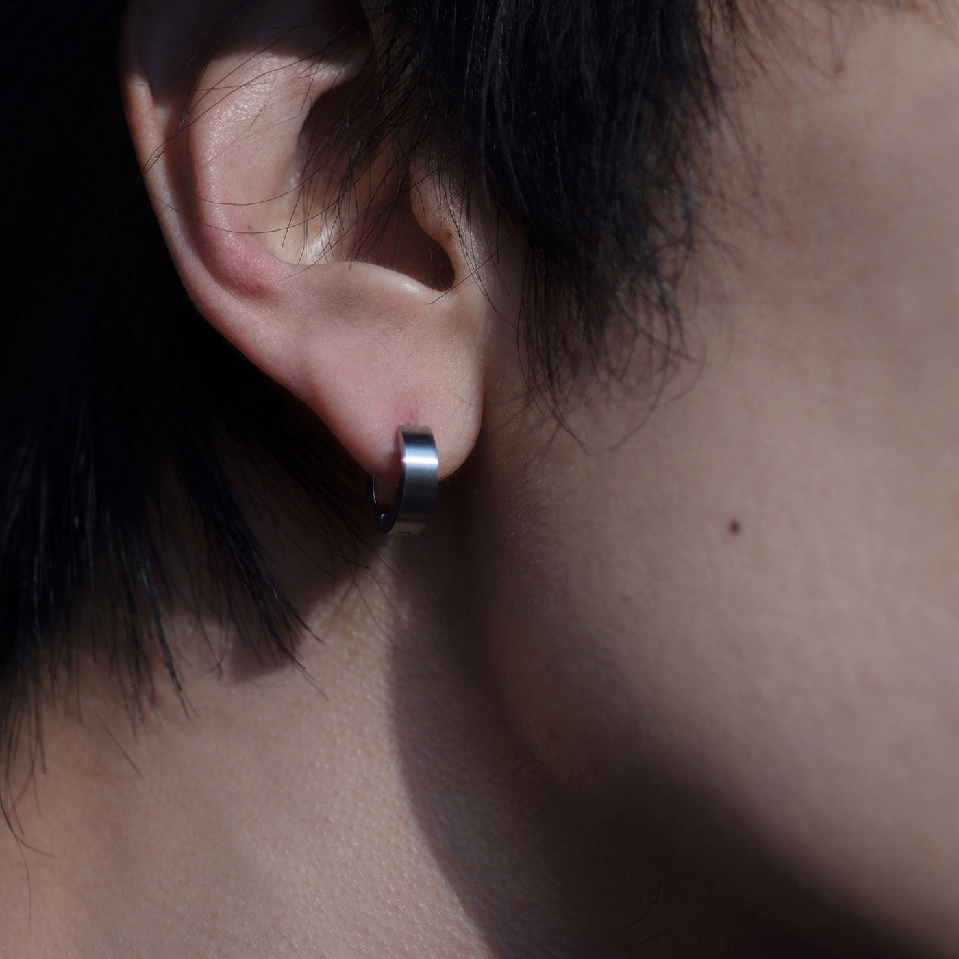 Flat Hoop Pierce】サージカル ステンレス フラット フープ 片耳