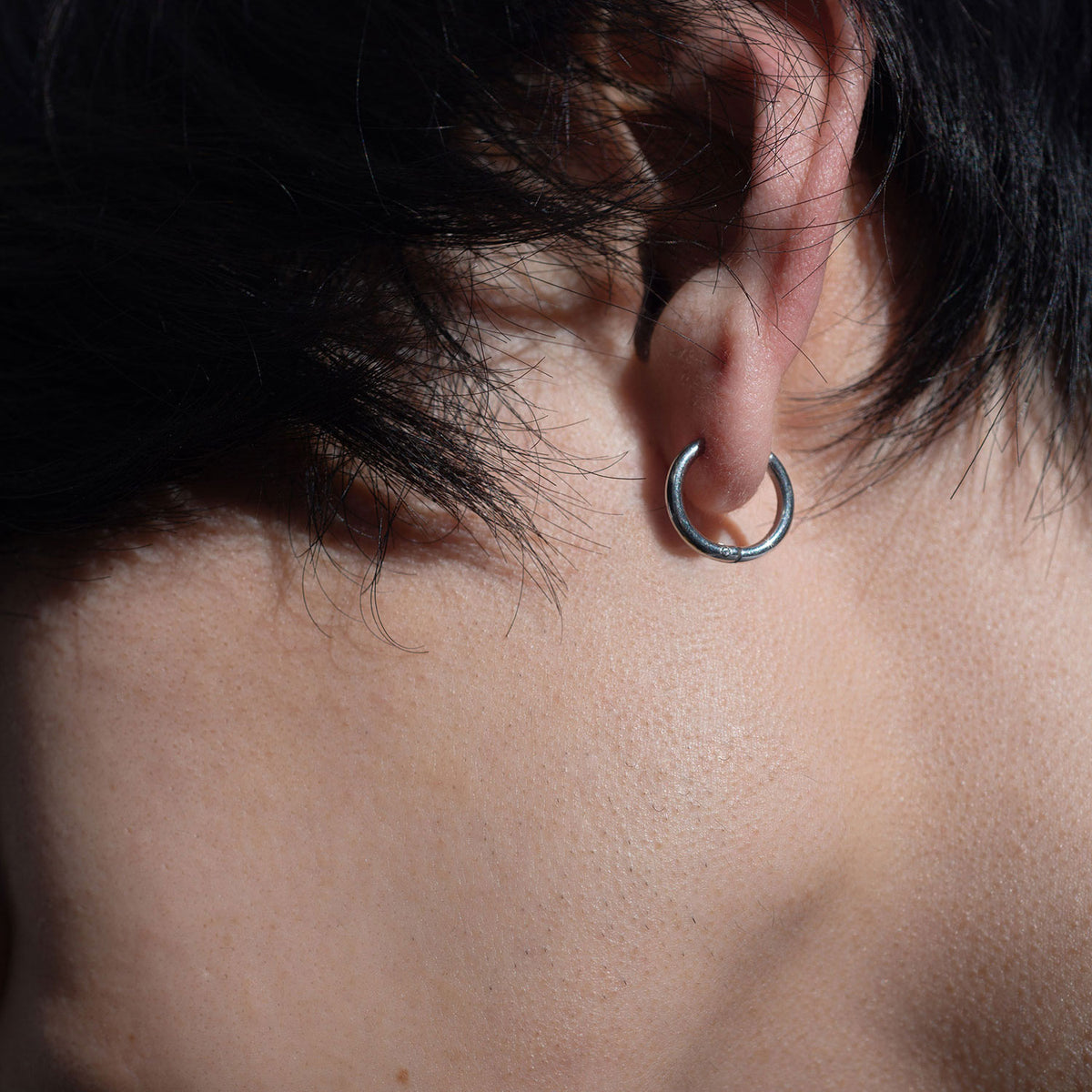 【String Hoop Pierce】サージカル ステンレス ストリング フープ 片耳ピアス(UNISEX)
